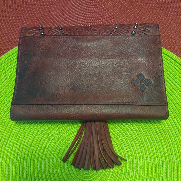 Authentic Patricia Nash Beaumont Leather Colli Clutch Wallet Burgundy - Picture 4 of 11